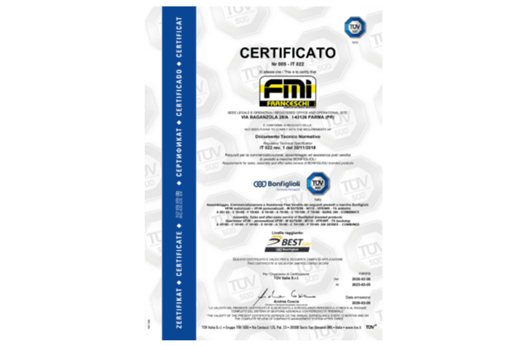 1999 — Prima certificazione qualità